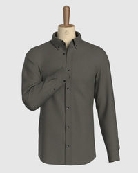 100% Cotton Poplin Shirt - Olive