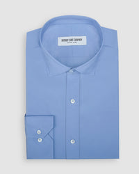 Blue Stretch Poplin Shirt