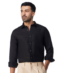 Easy-Care Cotton Herringbone Shirt - Lavender