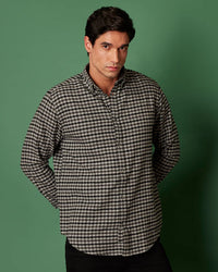 Navy Abstract Flat Knit Shirt