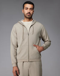 Luxe Travel Zipper Hoodie - Light Olive