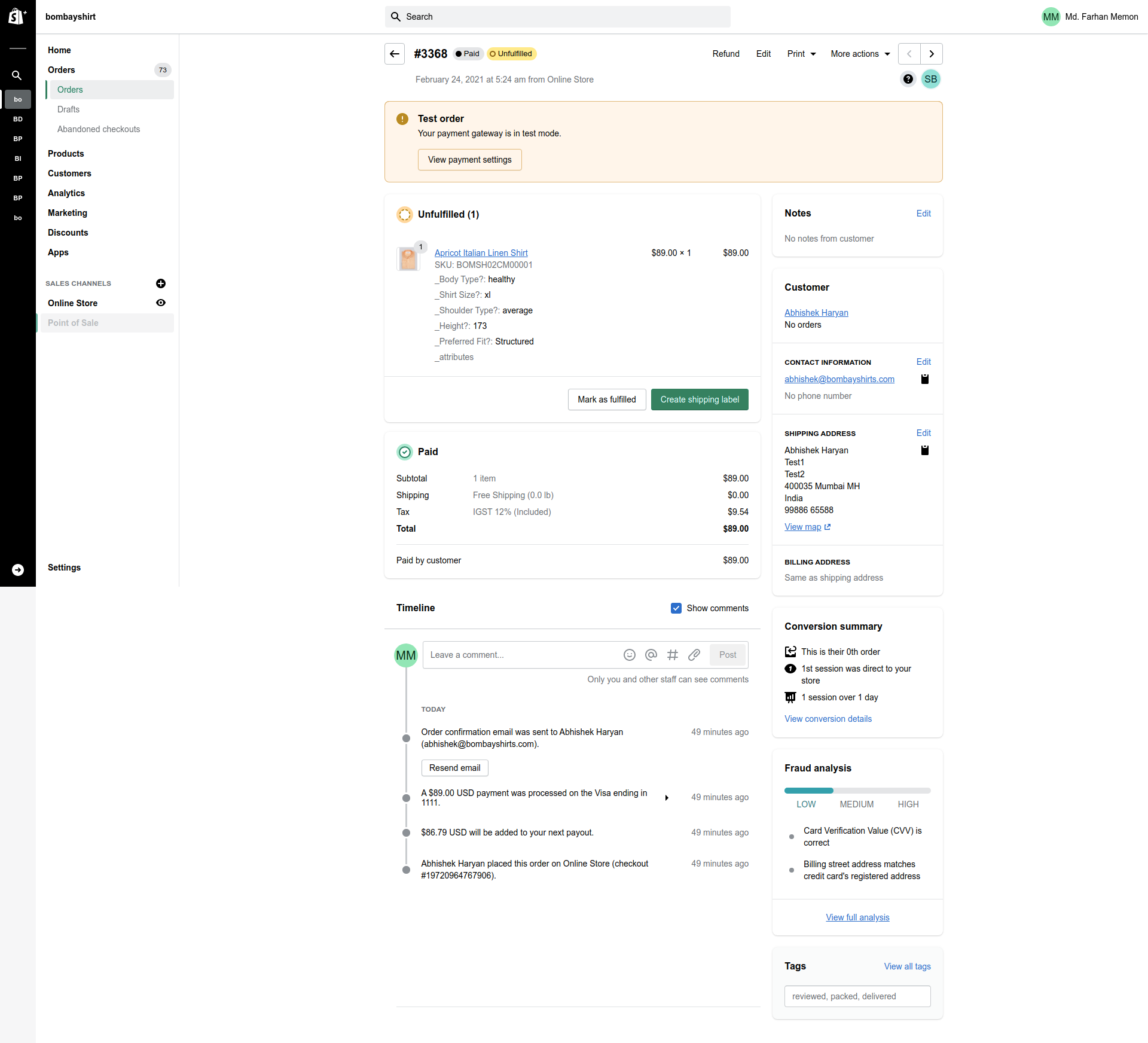 Shopify Test 12