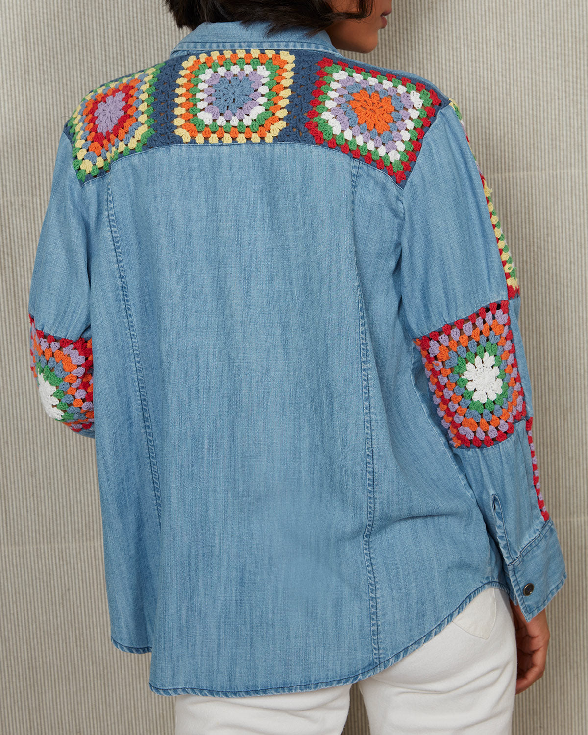 Pause Passionfruit Crochet Denim Shirt 