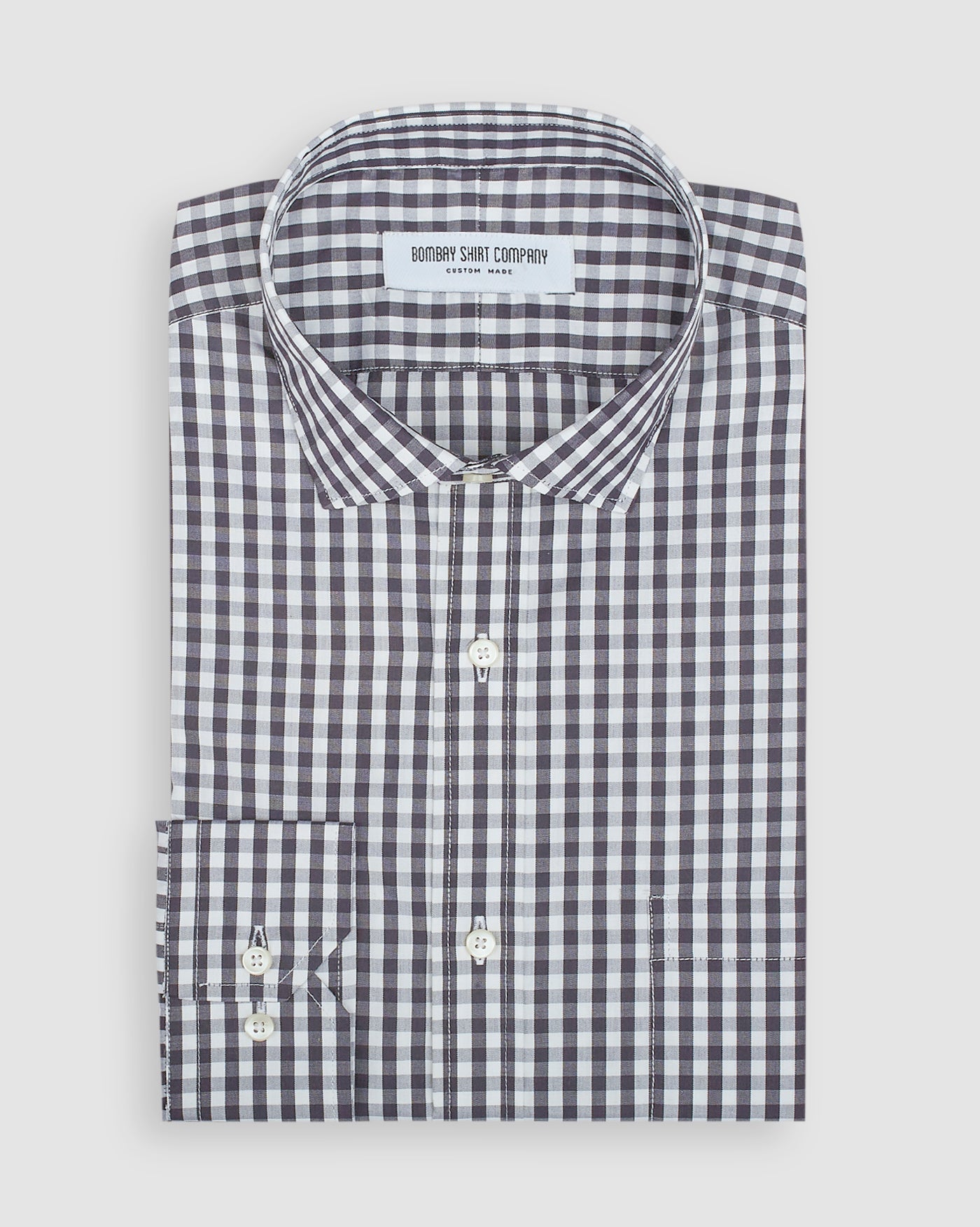 Wrinkle Resistant Black & White Gingham Checks Shirt