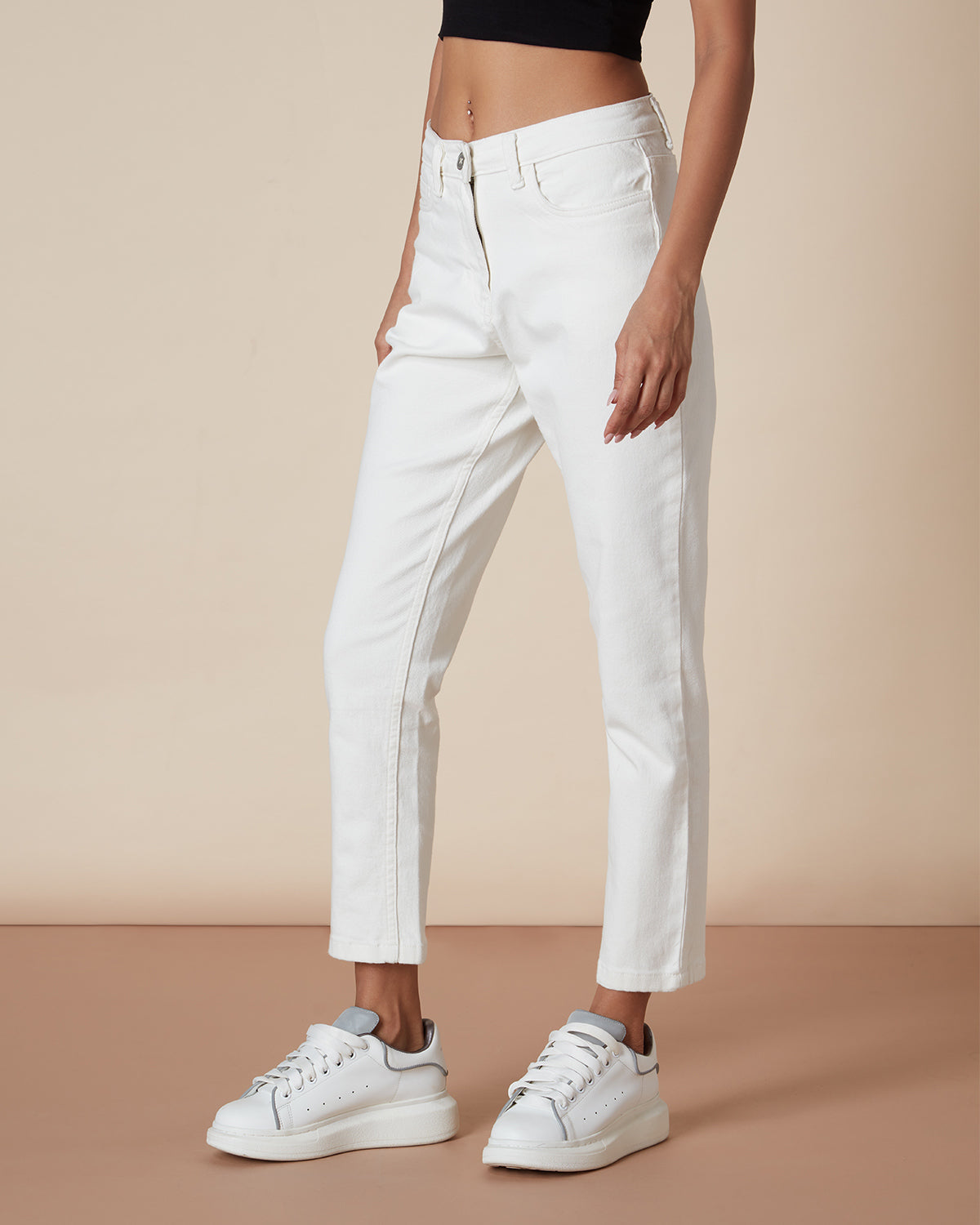 Pause Star Shine Relaxed White Jeans 