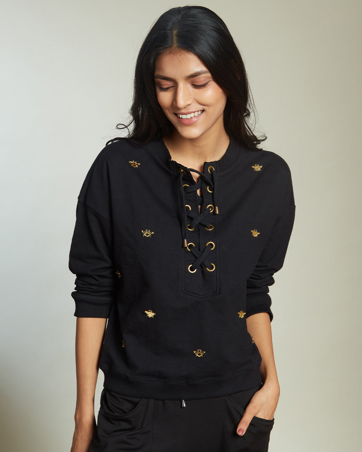 Pause Busy Bee Embellished Sweatshirt 