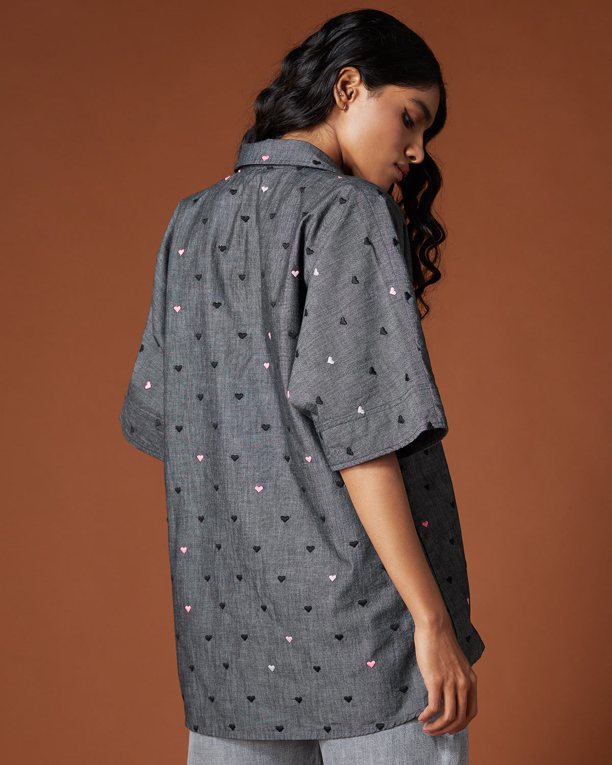 Pause Candy Hearts Denim Shirt 