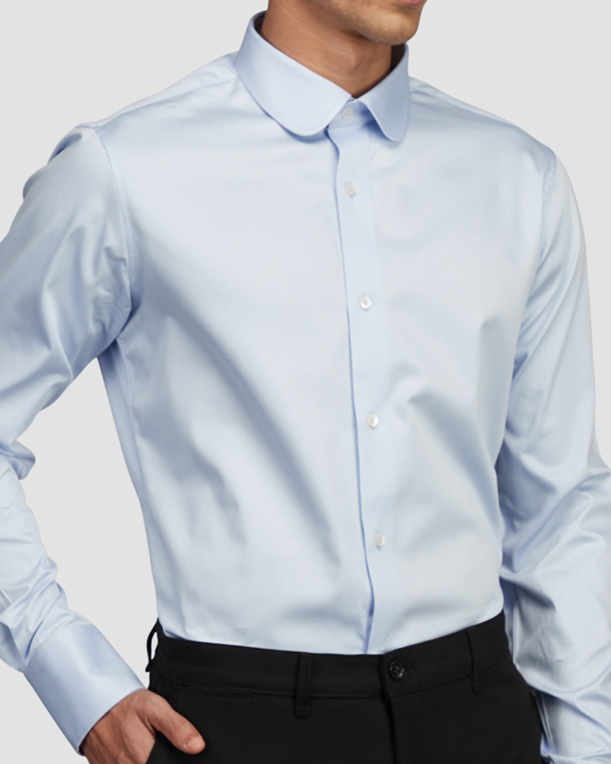 mist stretch satin shirt - new crop
