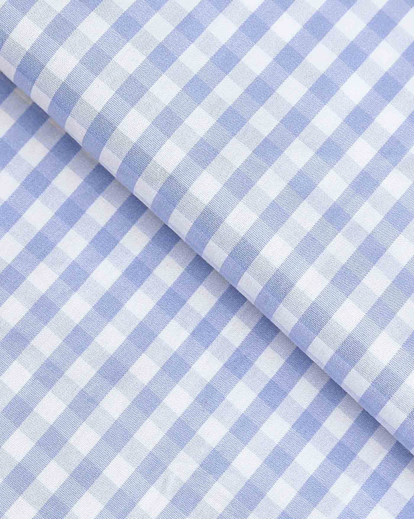 Wrinkle Resistant Light Blue Gingham Checks Shirt