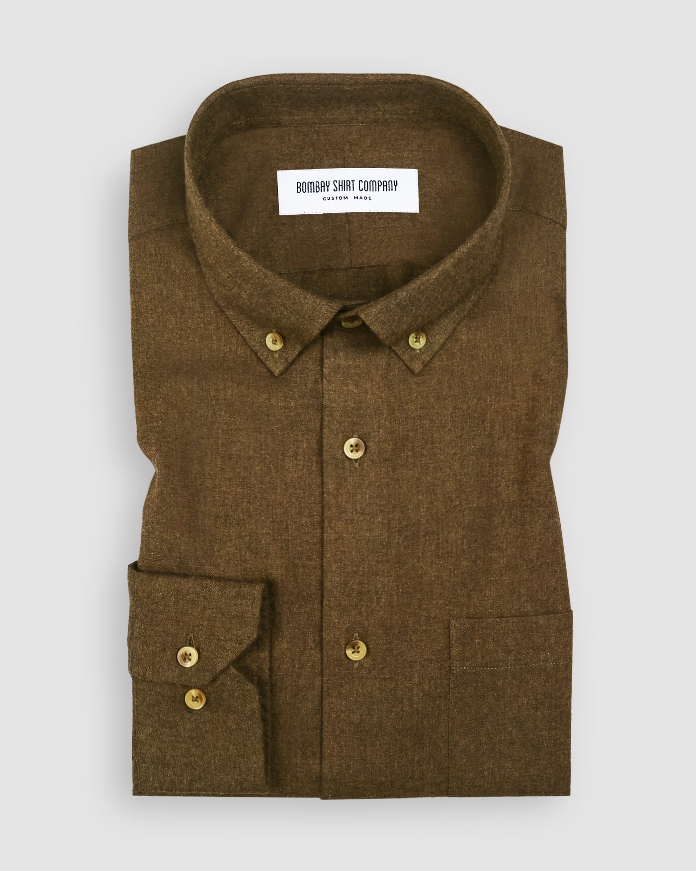 Japanese Brown Solid Brushed Twill