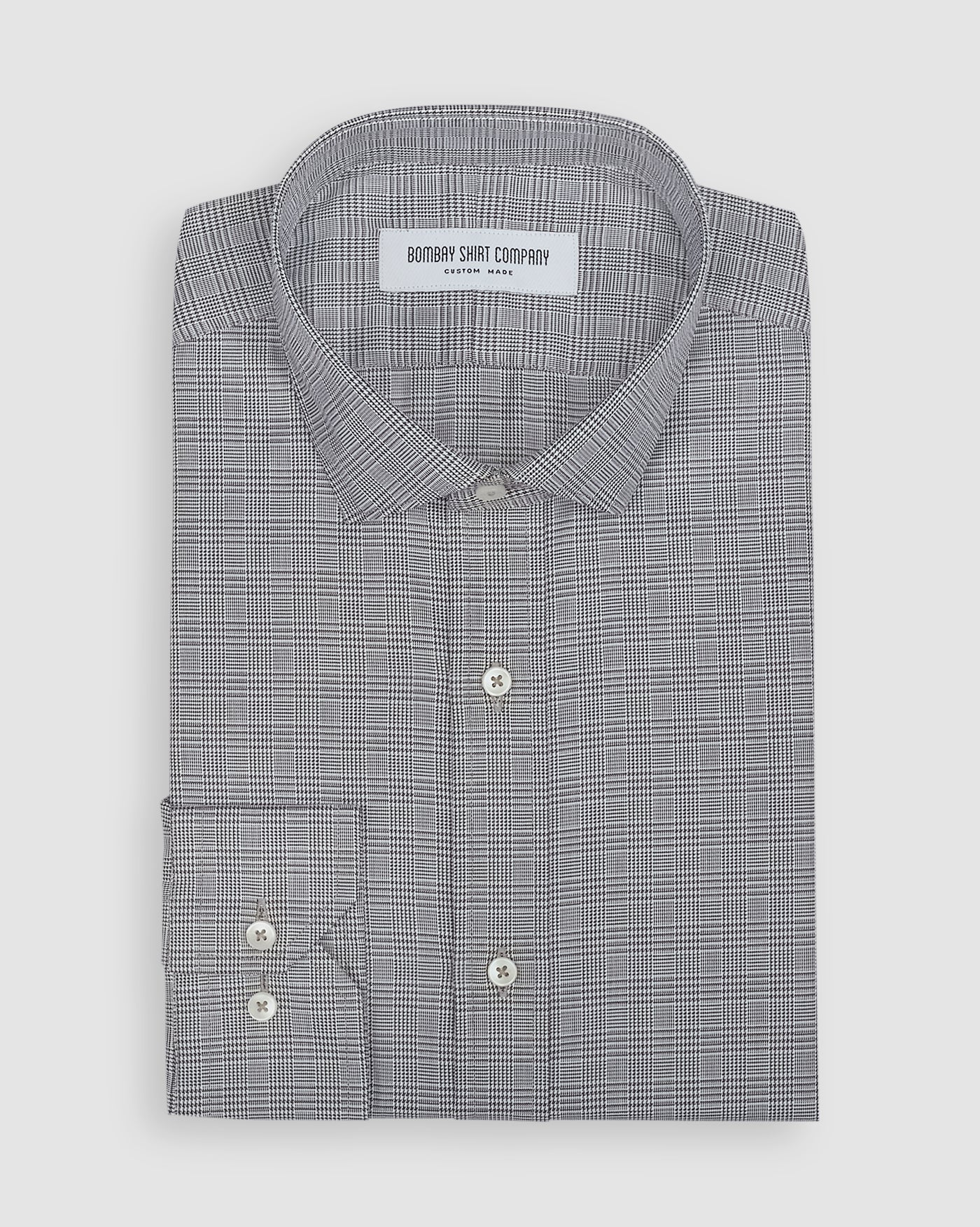 Black Glen Plaid Checks Shirt