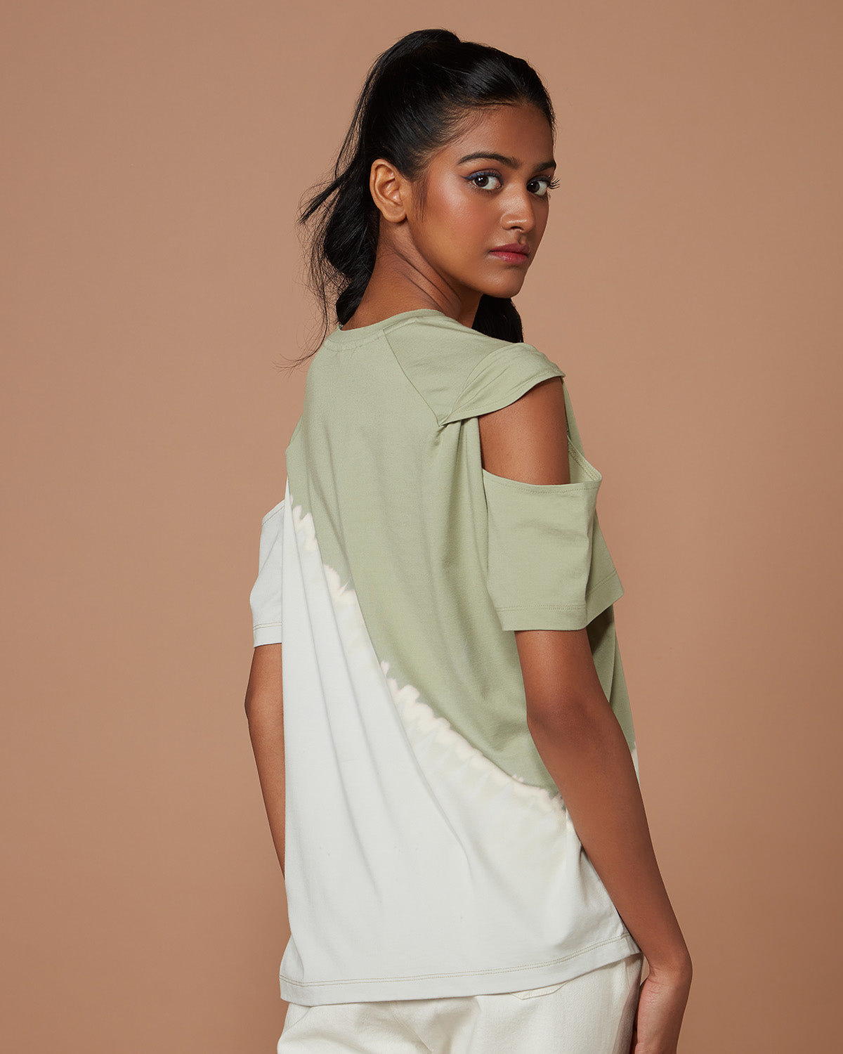 Pause Palm Cut Out Tie Dye T-Shirt 