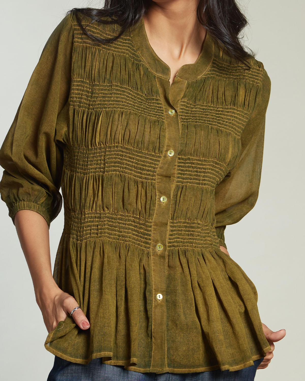 Pause On The Line Smocked Top 