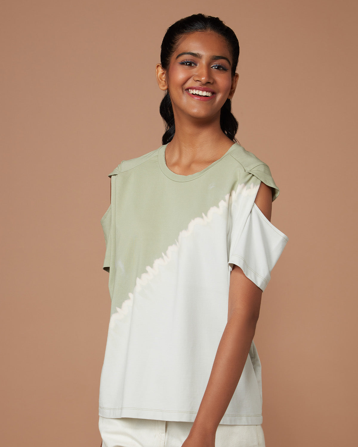 Pause Palm Cut Out Tie Dye T-Shirt 