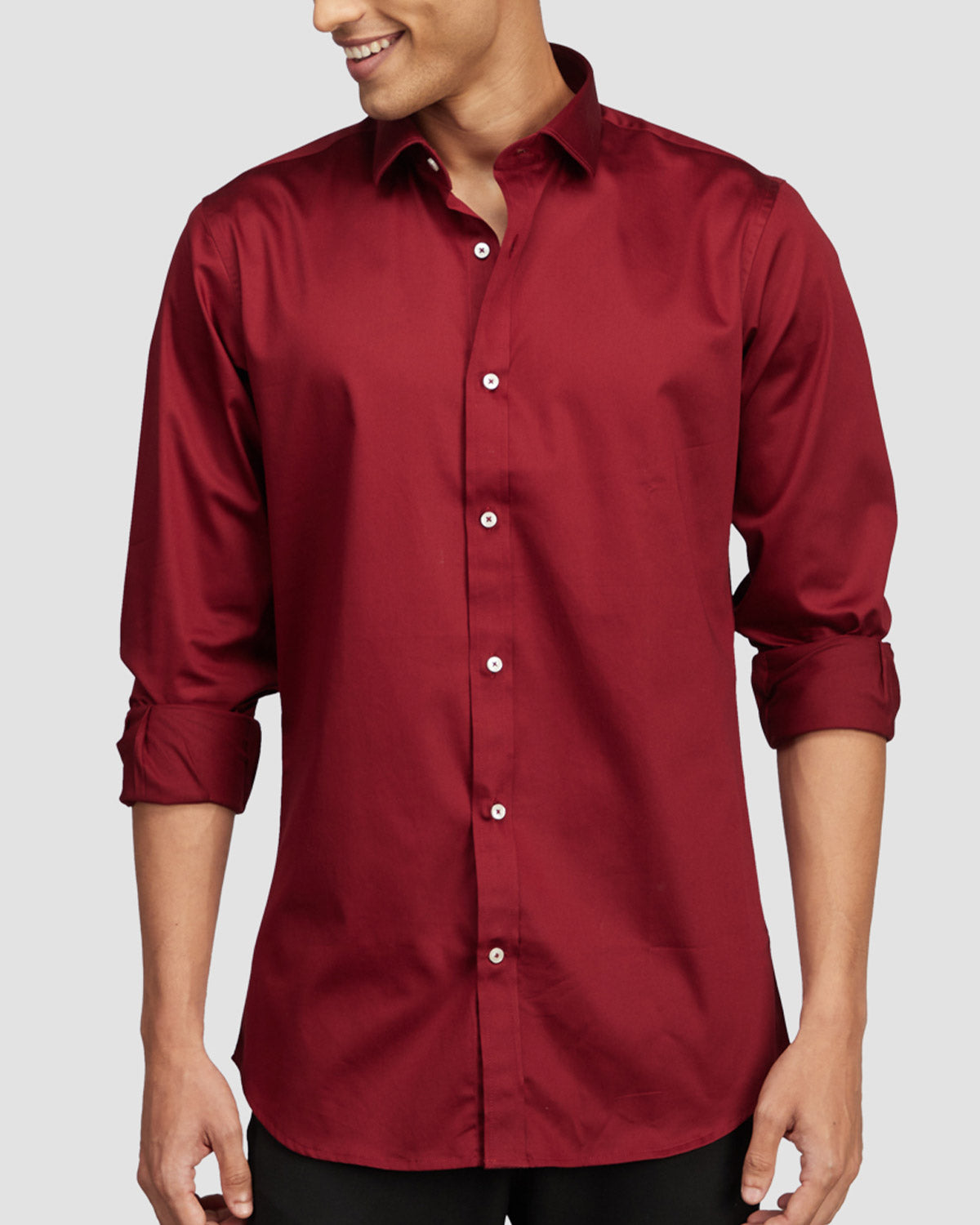 merlot stretch satin shirt - new crop