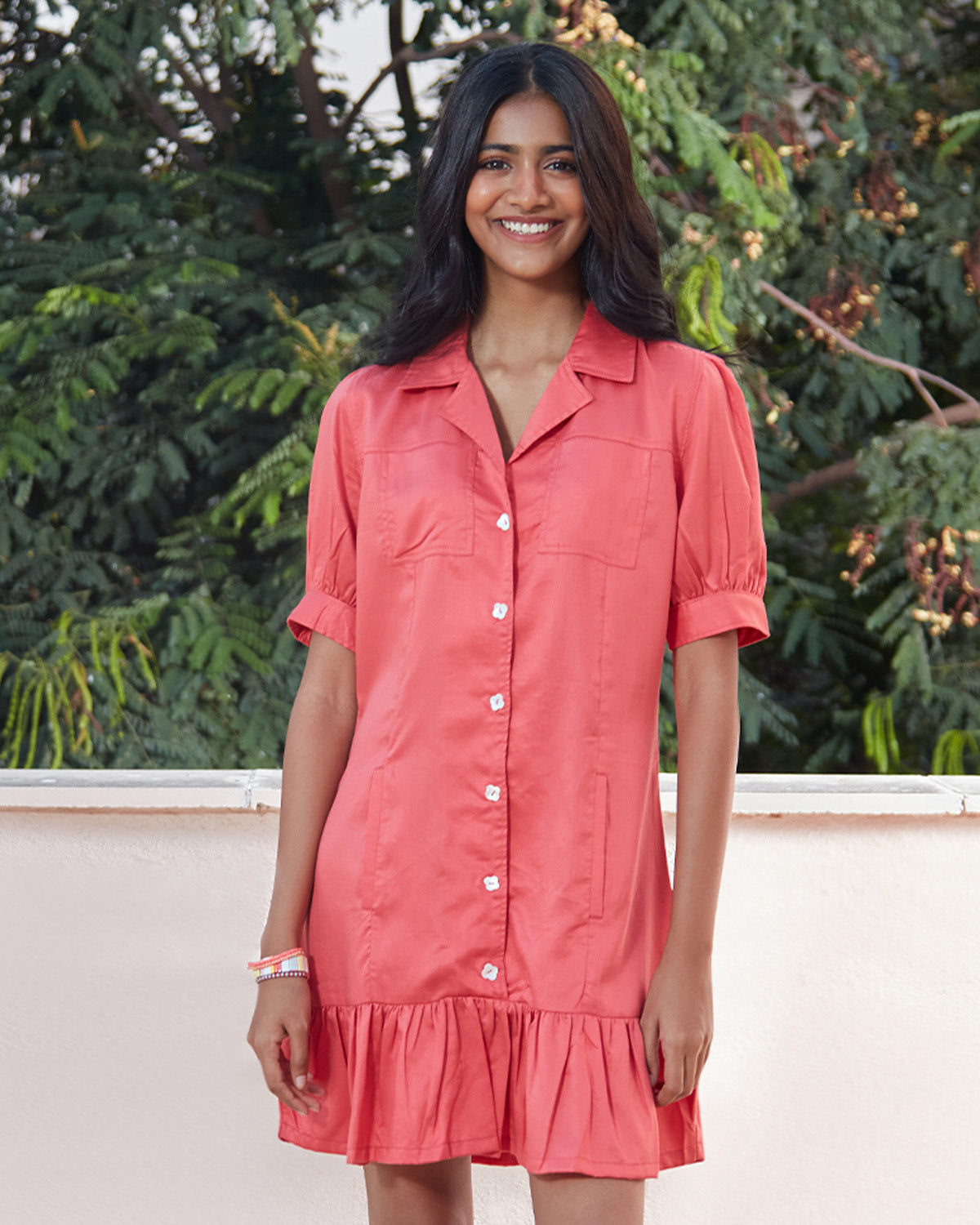Pause Think Pink Shirt Dress 