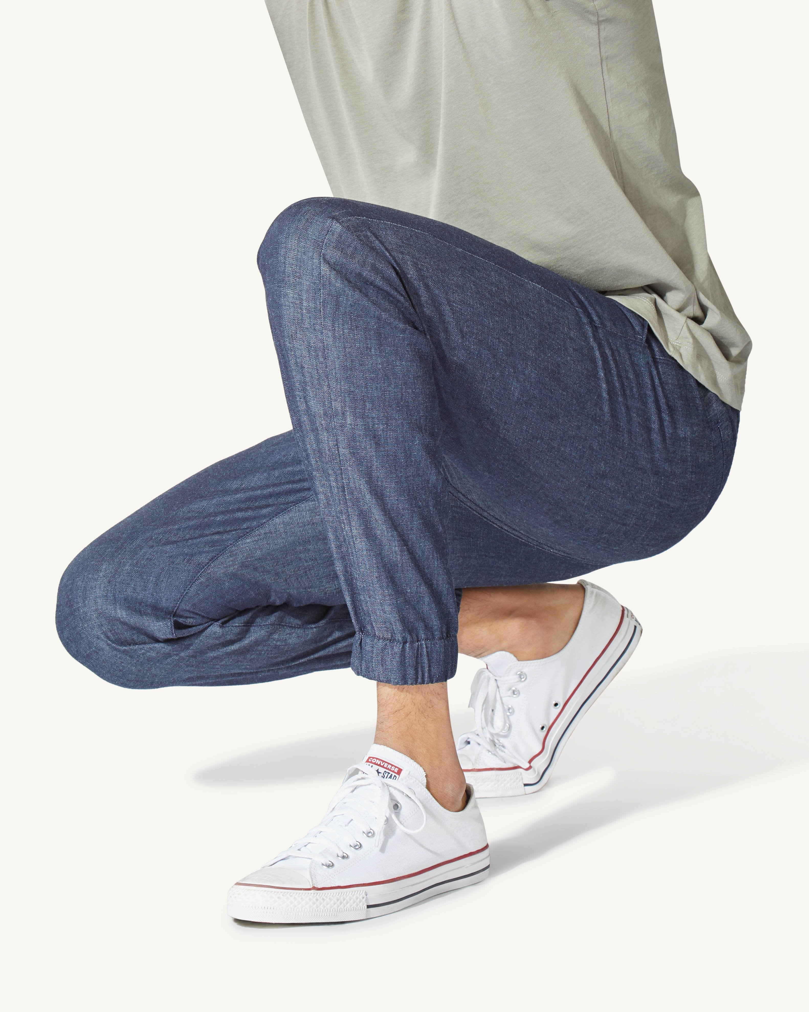 Hatched Indigo || Easy Pants