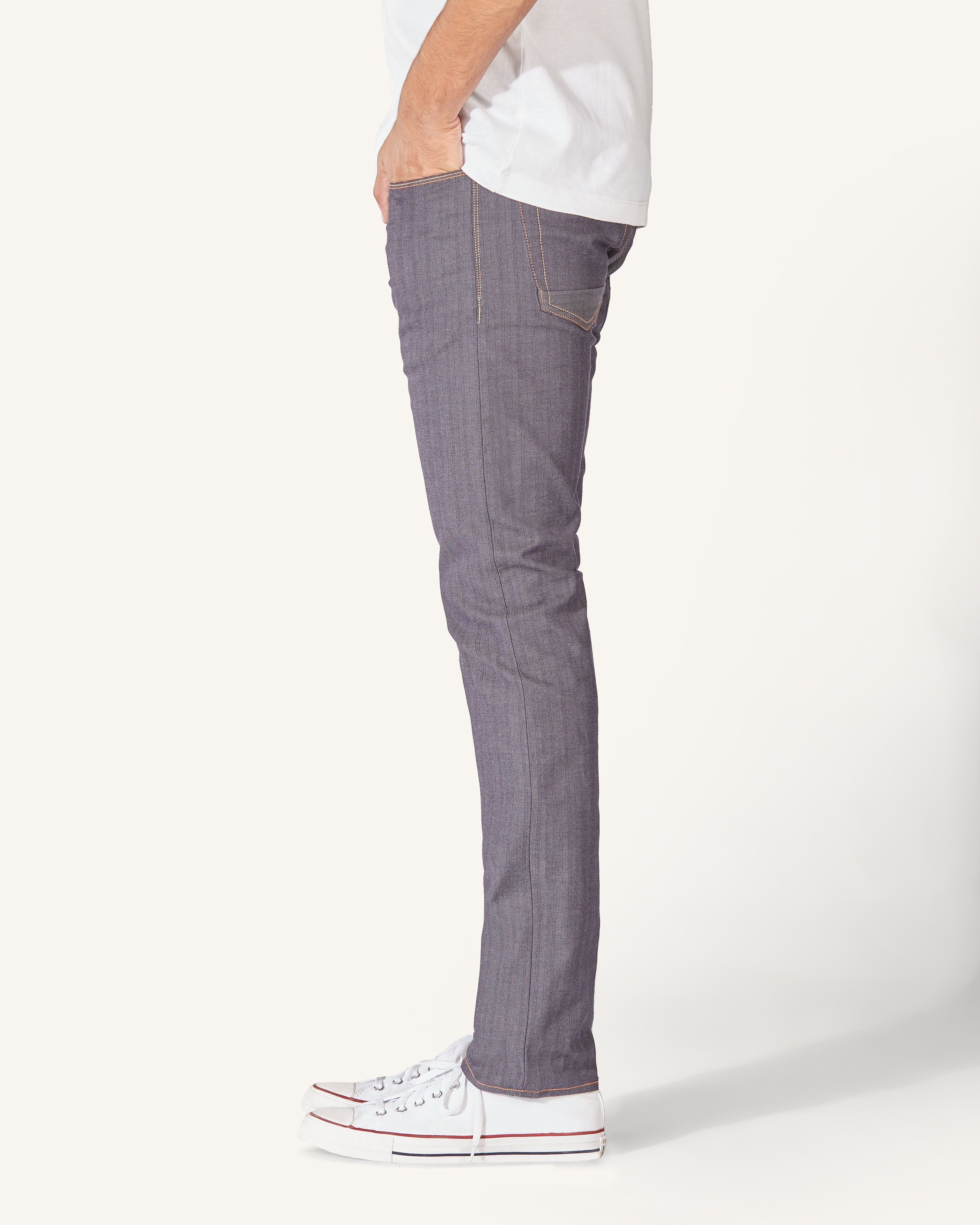 Indigo Herringbone | Ultra-Light Stretch Jeans
