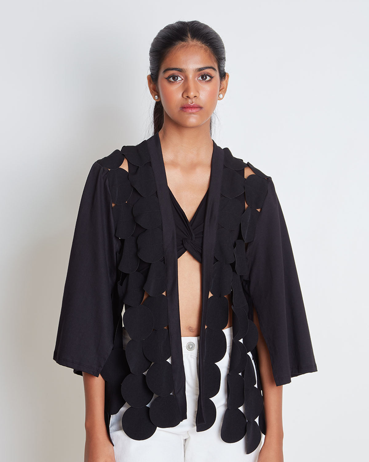 Pause Hotline Bling Laser Cut Kimono Black