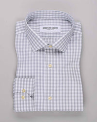 Wrinkle Resistant Grey Gingham Checks Shirt