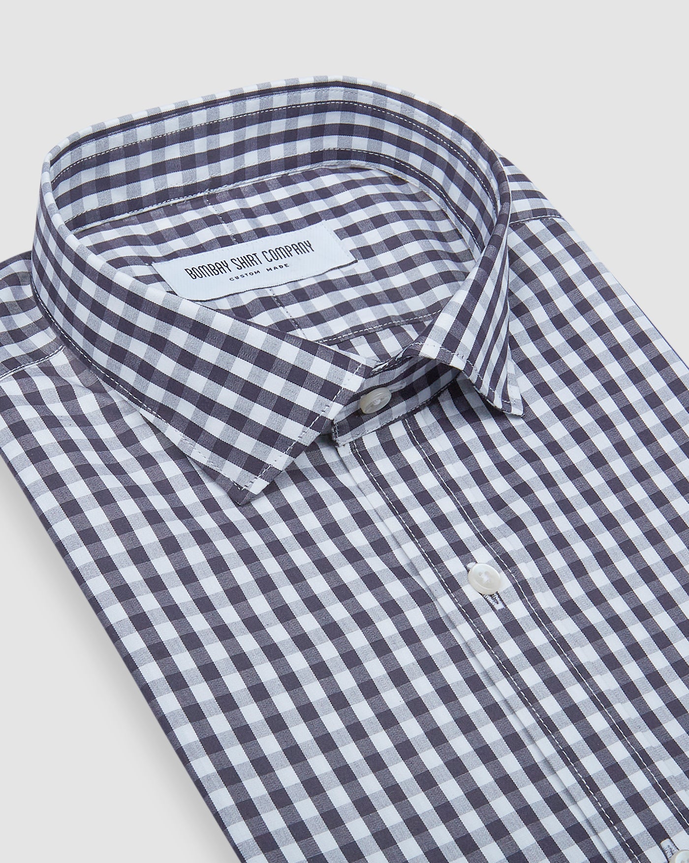 Wrinkle Resistant Black & White Gingham Checks Shirt