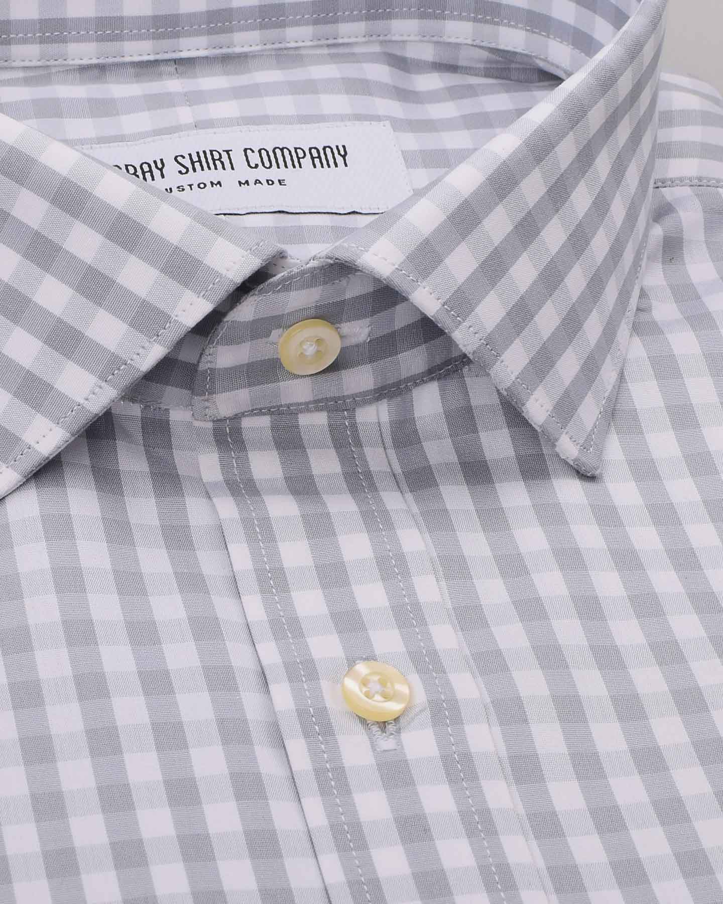 Wrinkle Resistant Grey Gingham Checks Shirt