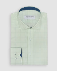 Wrinkle Resistant Green Apple Prince of Wales Checks Shirt