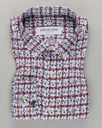 Floral Houndstooth Print Shirt