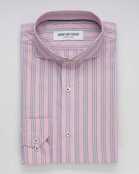 Thomas Mason Blush and Blue Stripes