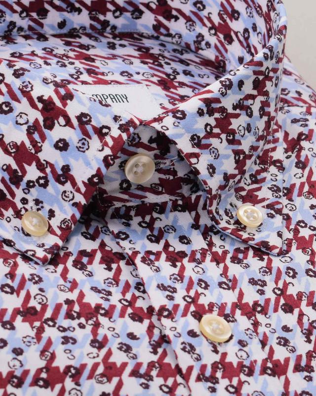 Floral Houndstooth Print Shirt