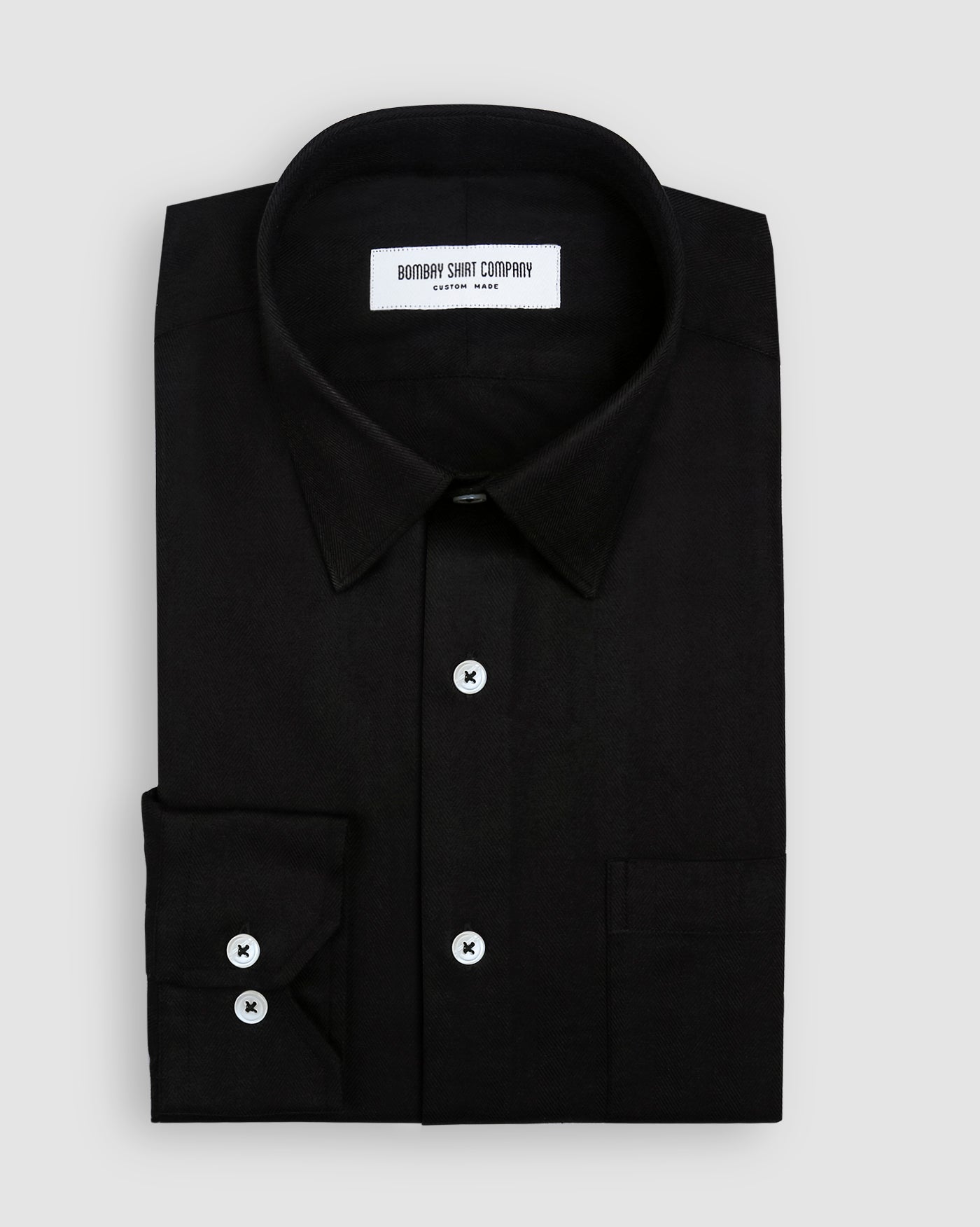 Black Herringbone Shirt