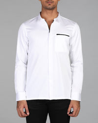 Pearl White Zipper Shirt
