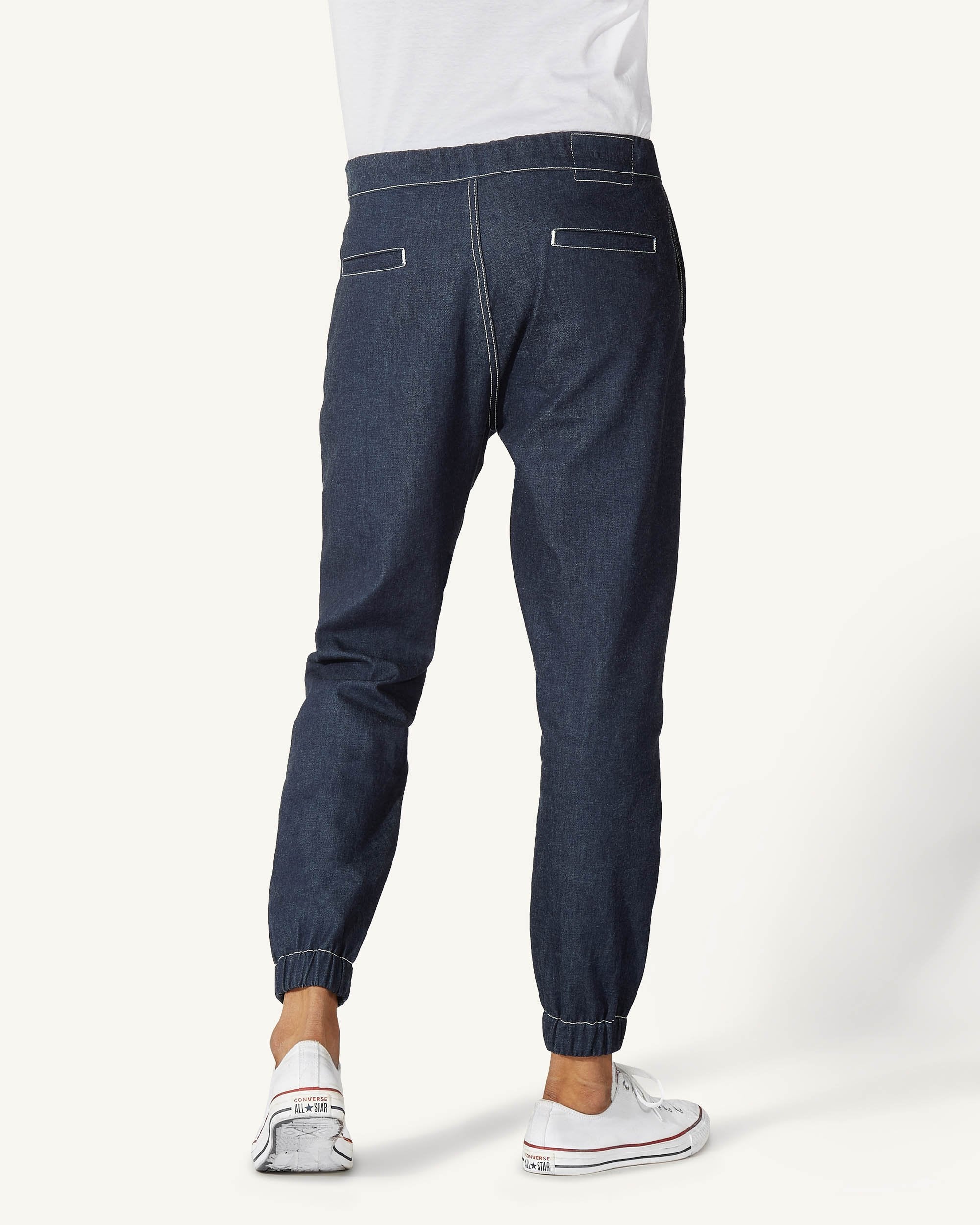 White-on Indigo || Easy Pants