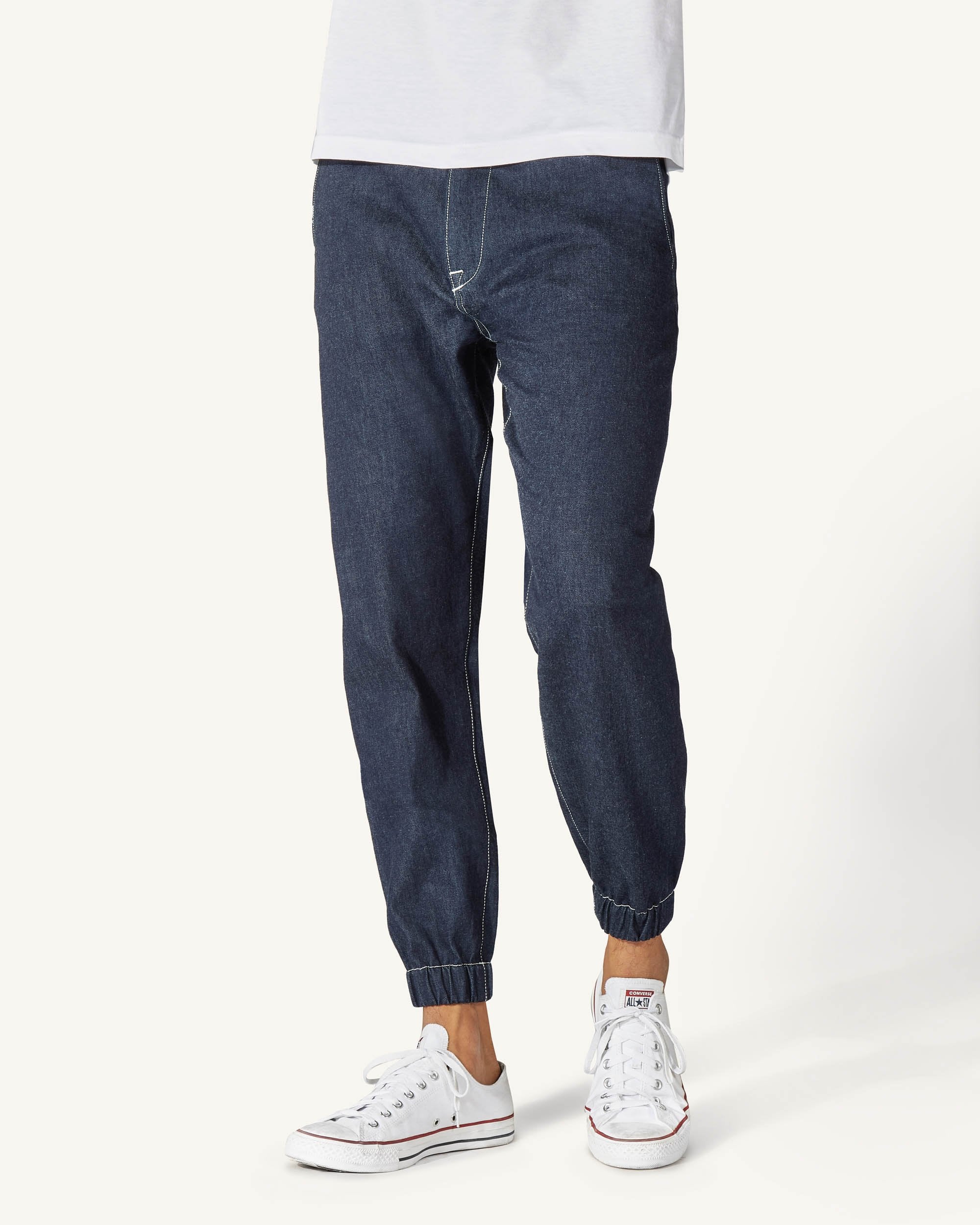 White-on Indigo || Easy Pants