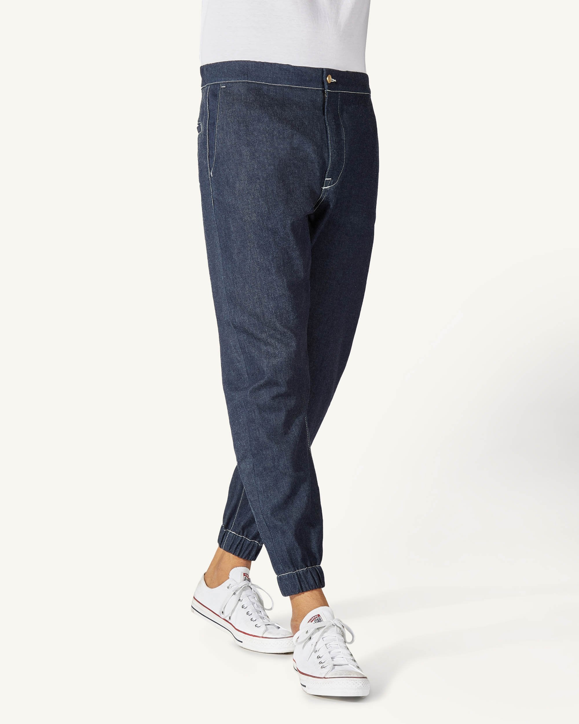 White-on Indigo || Easy Pants