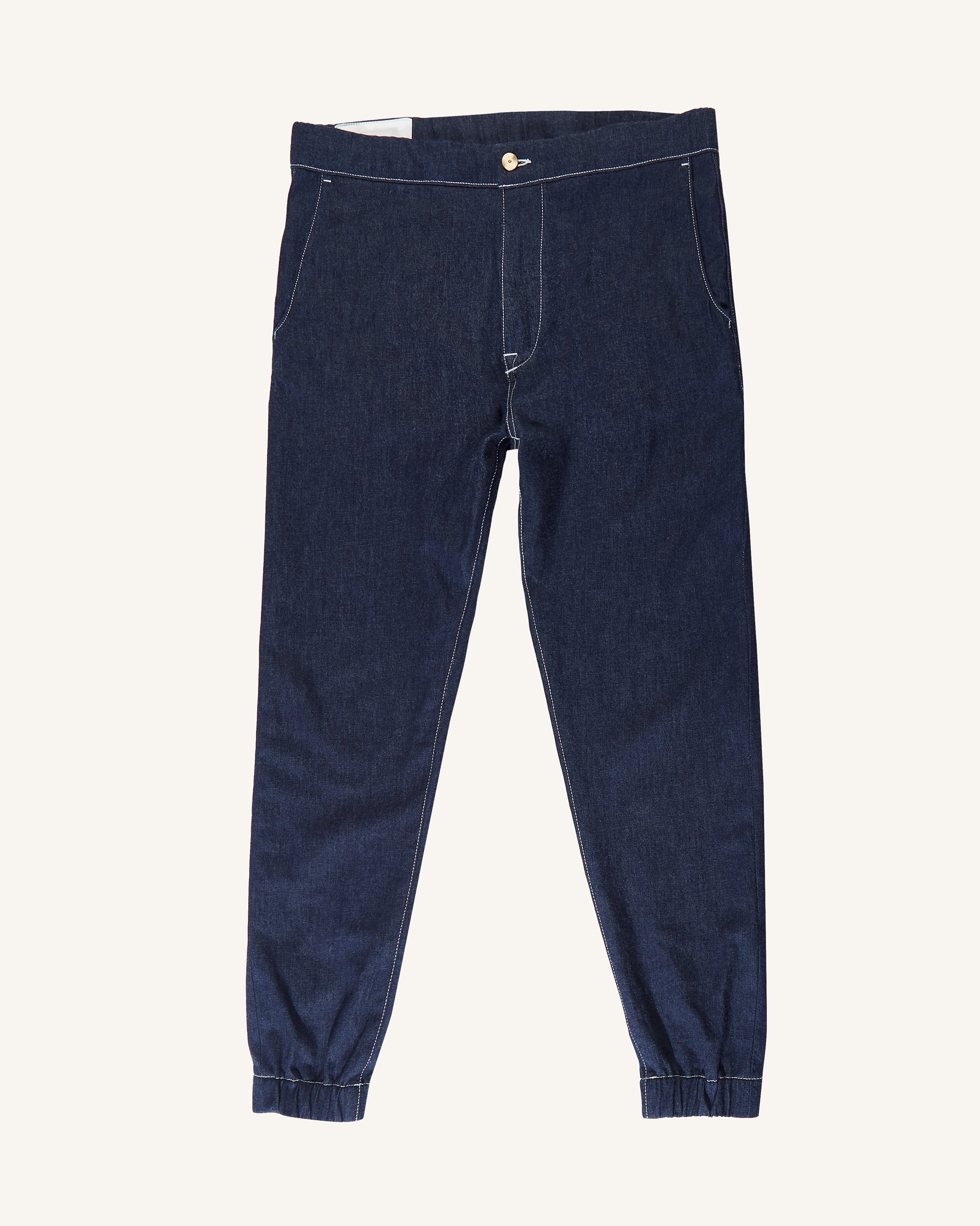 White-on Indigo || Easy Pants